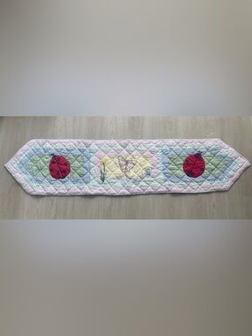 Patch Magic 100% cotton quilted runner. Ladybug motif